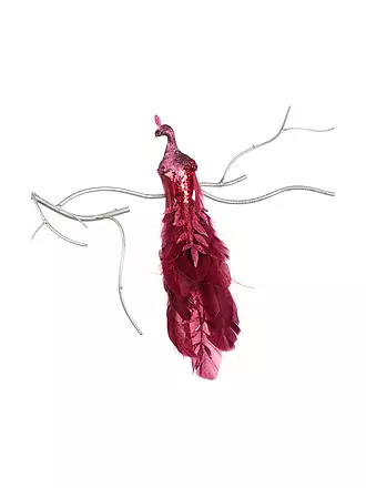 GOODWILL | Dekofigur  Leaf Peacock on Clip 36cm red | 